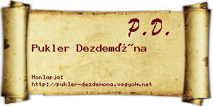 Pukler Dezdemóna névjegykártya